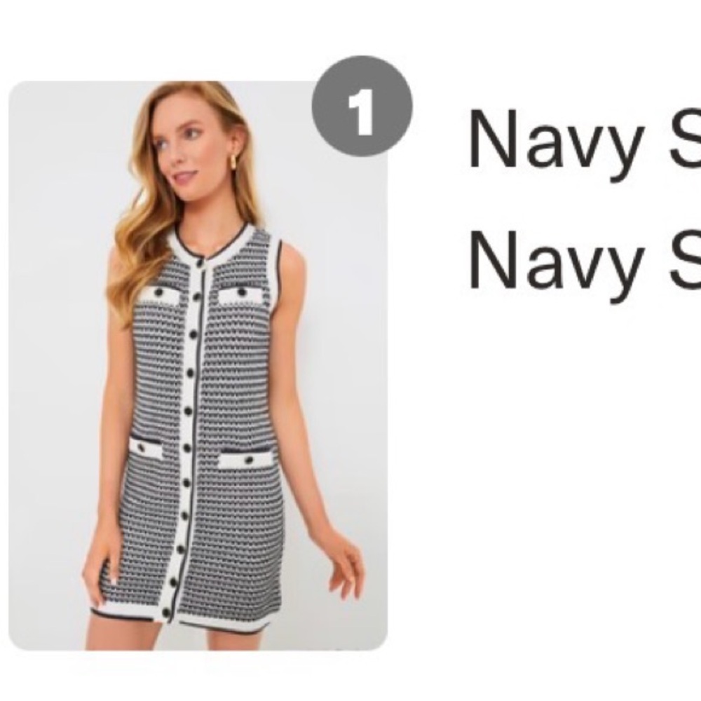 Navy Stripe Bardot Dress tuckernuck new